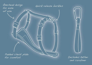 Pechera Azul para Perros para Que Viaje Seguro - Tru-Fit Smart Harness de Kurgo